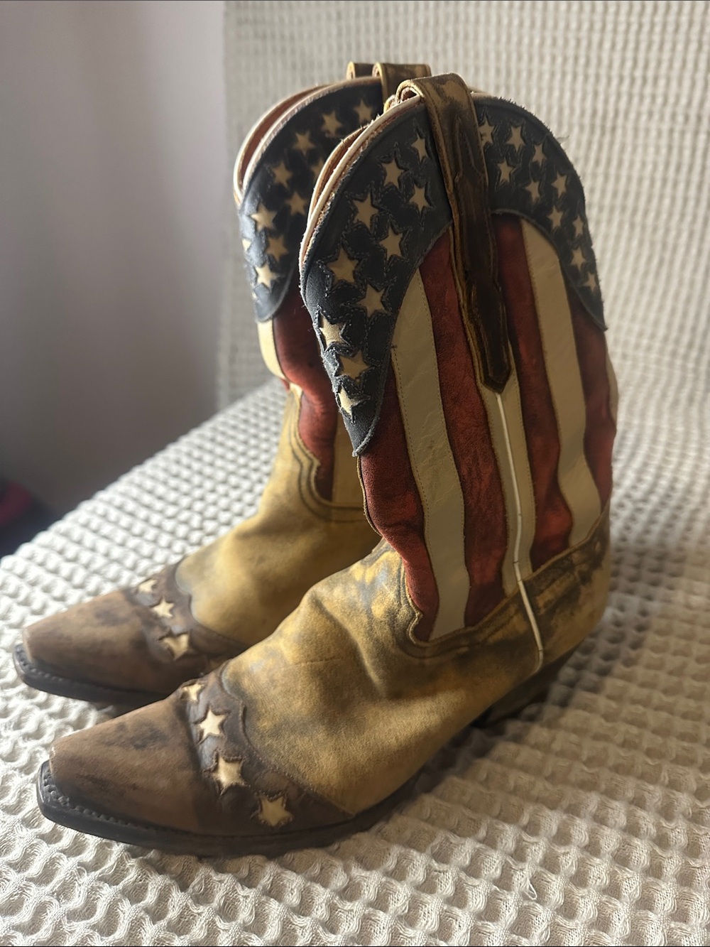 Dan Post American Flag Patriotic Cowboy Boots - Red White Blue